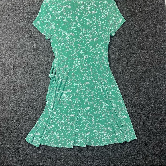Green Patterned Faux Wrap Dress, Women’s M - Picture 6 of 6